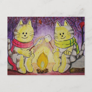 Paws Here Postcard "Chilly Night" Postkarte