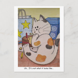 Paws Here Postcard "Oops" Postkarte