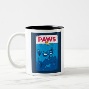 Paws Horror Movie Poster Spoof Zweifarbige Tasse