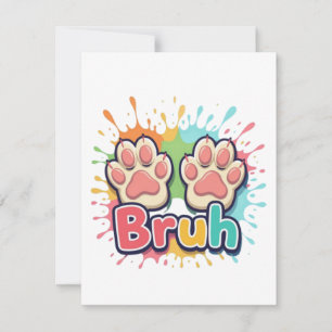 Paws Hund brutal Farbe spritzen Mitteilungskarte