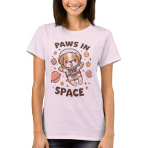 Paws im Weltraum Lustiges Astronaut Katzen T-Shirt