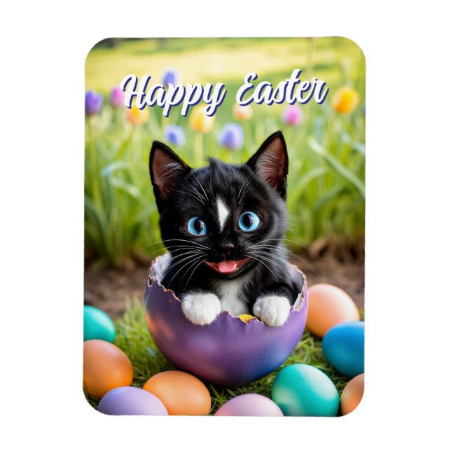 Paws in einem Pod: Felinis Ei-stra-Gemütes Nest Magnet (Vertikal)