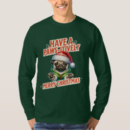 Paws itibels frohe Weihnachts-Mops Urlaub T-Shirt