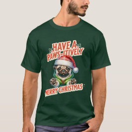 Paws itibels frohe Weihnachts-Mops Urlaub T-Shirt