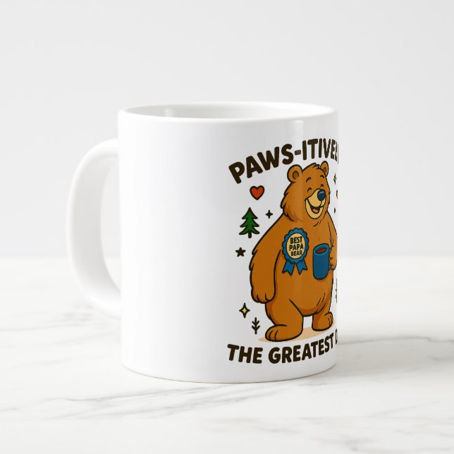 Paws-itiv der Beste Vater-Bär Jumbo-Tasse (Vorderseite Links)