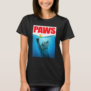 PAWS Katze und gelbe Gummiente süßes Kätzchen  Kat T-Shirt