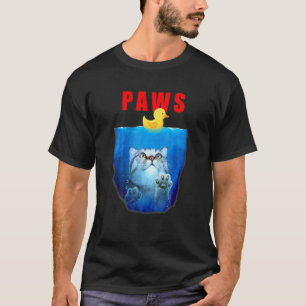 PAWS Katze Und Gummiente Süße Katze Parodie Op T-Shirt