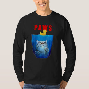 PAWS Katze und Gummiente Süße Katzenparodie Op T-Shirt