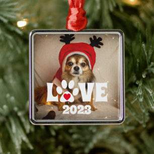 Paws & Liebe Custom Pet Foto Weihnachten Ornament Aus Metall