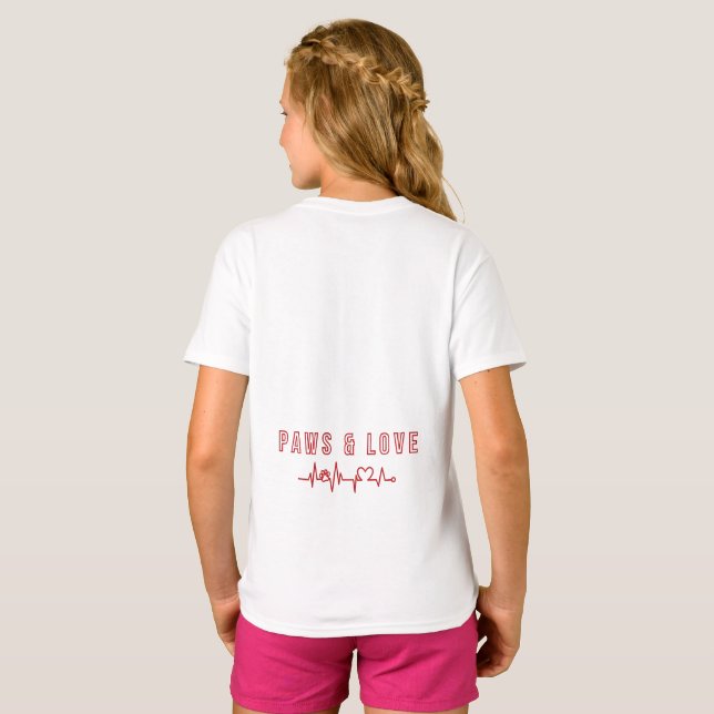 Paws & Liebe Niedliches Haustier Lover Typografie  T-Shirt (Schwarz voll)