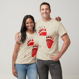 Paws mit rotem Bär (vorne und hinten) - Langschläf T-Shirt