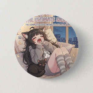 Paws & Naps Die ultimative Siesta Anime Girl Knopf Button