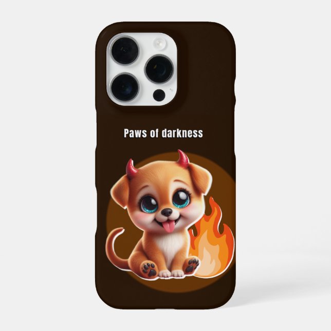 Paws of Darkness Fire Dog Phone Case – Glowing  iPhone Hülle (Rückseite)