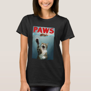 PAWS Parodie Katze Maus Lustige Katze jagt Maus Ki T-Shirt