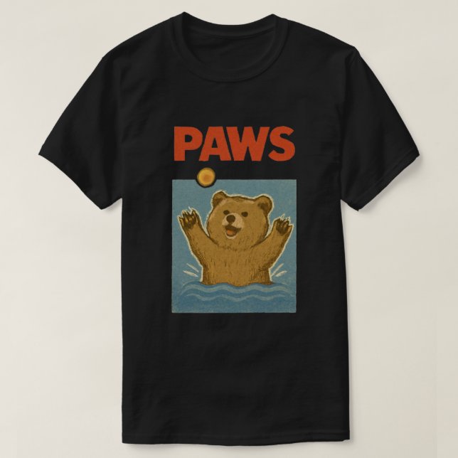 Paws Parody Black bear Chasing Cute Scared Mouse  T-Shirt (Design vorne)