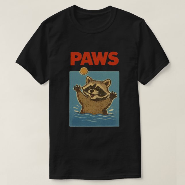 Paws Parody Black raco Chasing Cute Scared Mouse  T-Shirt (Design vorne)