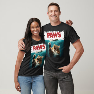 PAWS Parody Cat Mouse Humore Cat Chasing Maus T-Shirt