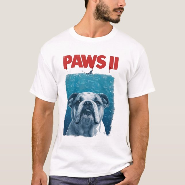 PAWS Parody Shark Movie Dog | Funny Ocean Dog  T-Shirt (Vorderseite)