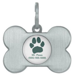Paws Paw Print Pet ID Tag Tiermarke