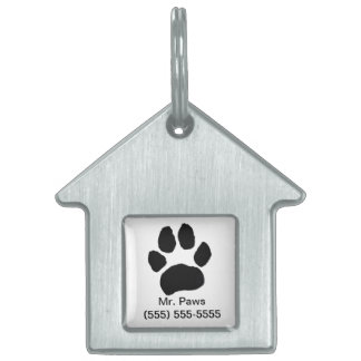 Paws Paw Print Pet ID Tag Tiermarke
