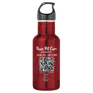 Paws Pet Care Pet Shop Logo Name Barcode Edelstahlflasche