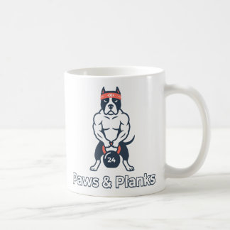 Paws & Planks Buff Dog Gym Poster Kaffeetasse