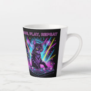 Paws Play Repeat DJ Cat Tasse Musikliebhaber Lus