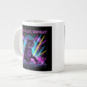 Paws Play Repeat DJ Cat Tasse Musikliebhaber Lus