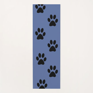 Paws prints yoga mat black and blue yogamatte