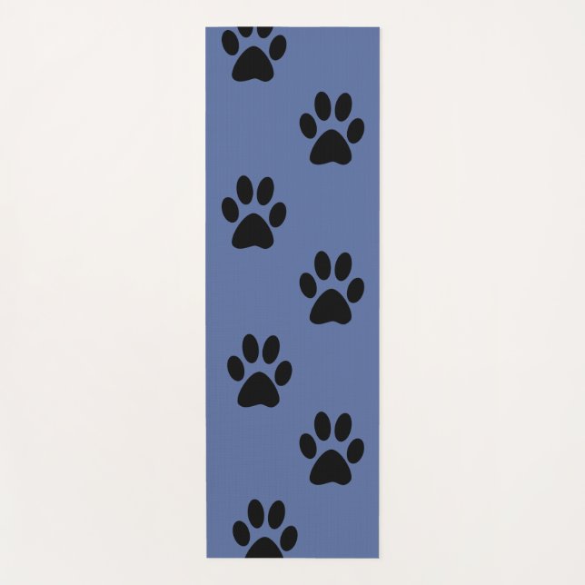 Paws prints yoga mat black and blue yogamatte (Vorderseite)