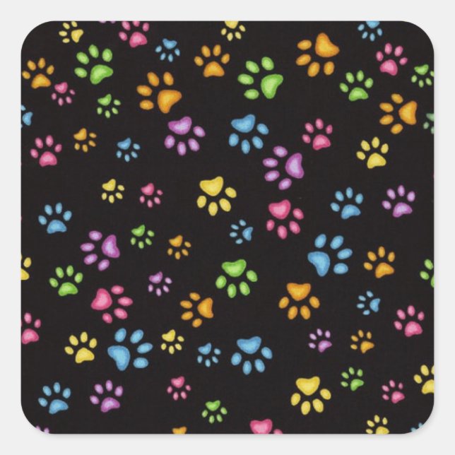 Paws Quadratischer Aufkleber (Vorderseite)