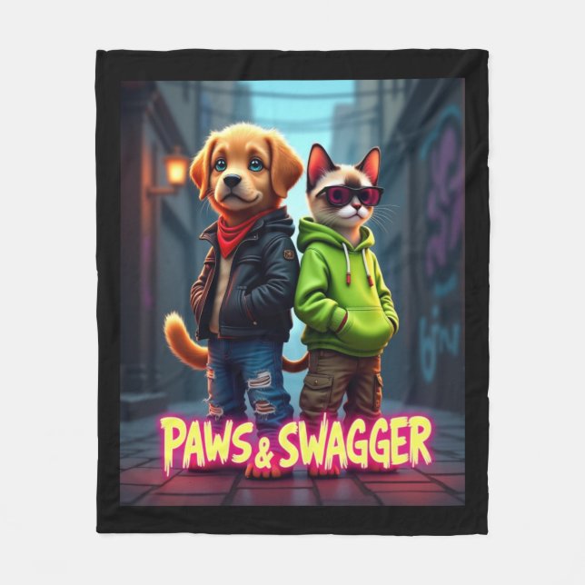 Paws & Swagger™ Stilvolle Pet-Apparel-Babydecke Fleecedecke (Vorderseite)