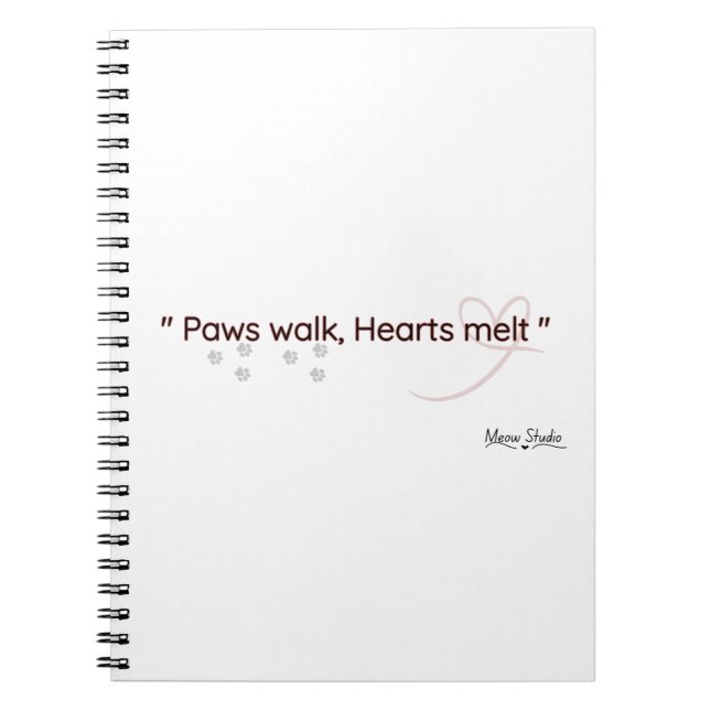 Paws Touch, Hearts Feel Notizbuch Notizblock (Vorderseite)