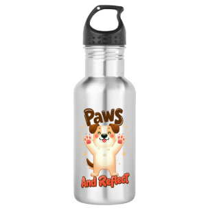 Paws und Reflektoren für Niedliche Hunde Edelstahlflasche