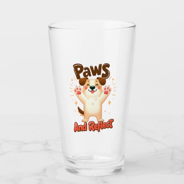Paws und Reflektoren für Niedliche Hunde Glas (Vorderseite)