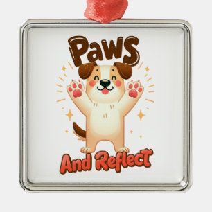 Paws und Reflektoren für Niedliche Hunde Ornament Aus Metall