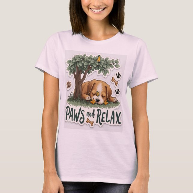 Paws und Relax: Ruhe und Gemütliches Haustier T-Shirt (Vorderseite)