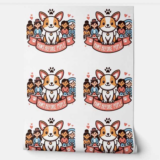 Paws vor den Leuten Funny Hund Lover Wall Mural Tapete (Abrollen)