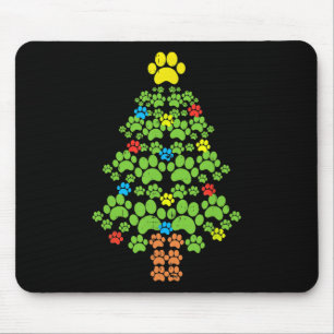 Paws Weihnachtsbaum Hund oder Katze mit Santa Ligh Mousepad