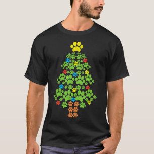 Paws Weihnachtsbaum Hund oder Katze mit Santa Ligh T-Shirt