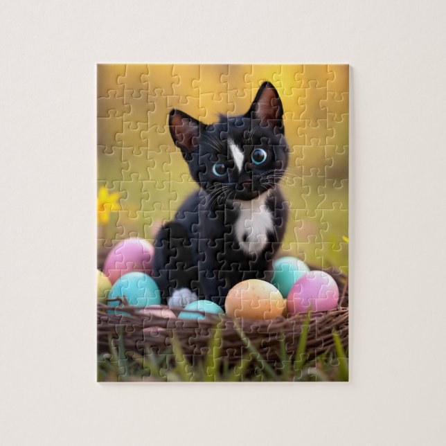 Paws & Whiskers Pastel: Felinis Osterkorb Puzzle (Vertikal)