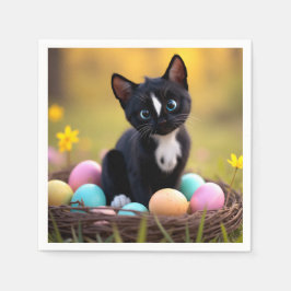 Paws & Whiskers Pastel: Felinis Osterkorb Serviette