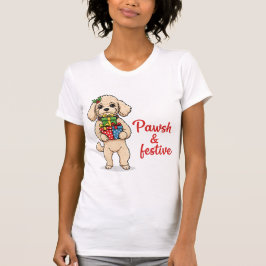 Pawsh and Festive Dog Shirt, Fancy Christmas Dog T-Shirt