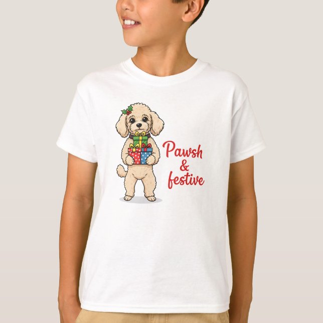 Pawsh and Festive Dog Shirt, Fancy Christmas Dog  T-Shirt (Vorderseite)