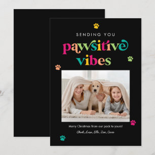 Pawsily Vibes Editable Color Pet Holiday Card Feiertagskarte