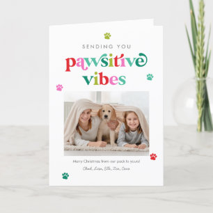 Pawsily Vibes Editable Color Pet Holiday Card Feiertagskarte