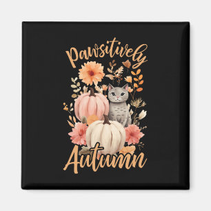 Pawsitiv Autumn Cottage Cats Fall Halloween Magnet