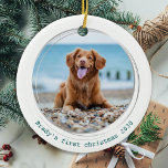 Pawsitiv Covid Quarantine Green Dog Pet Foto Keramik Ornament<br><div class="desc">Pawsiful Best Year Ever ! Nach den Hunden! Dekorieren Sie Ihren Baum oder schicken Sie ein besonderes Geschenk mit diesem super niedlichen personalisierten Haustier Foto Weihnachtsschmuck. Diese lustige pandemische Quarantäne Hundeschlittenschmuck wird bei allen Hundefreunden zum Favoriten. Fügen Sie das Foto Ihres Hundes hinzu und personalisieren Sie es mit Namen und...</div>