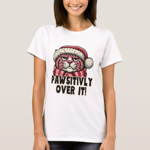 Pawsitiv darüber lustige mürrische rosa Katze Weih T-Shirt