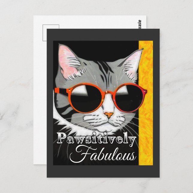 Pawsitiv Fabulous Cat Postkarte (Vorne/Hinten)